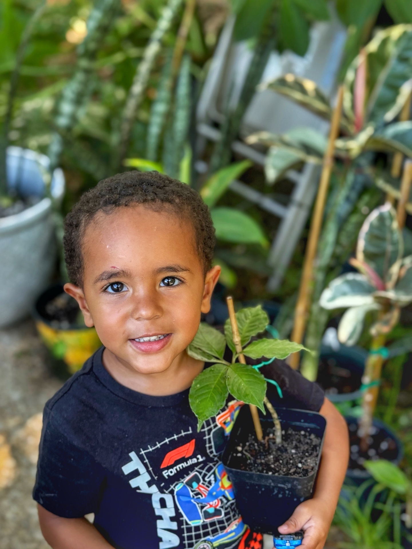 Youth working a community garden in Tallahassee